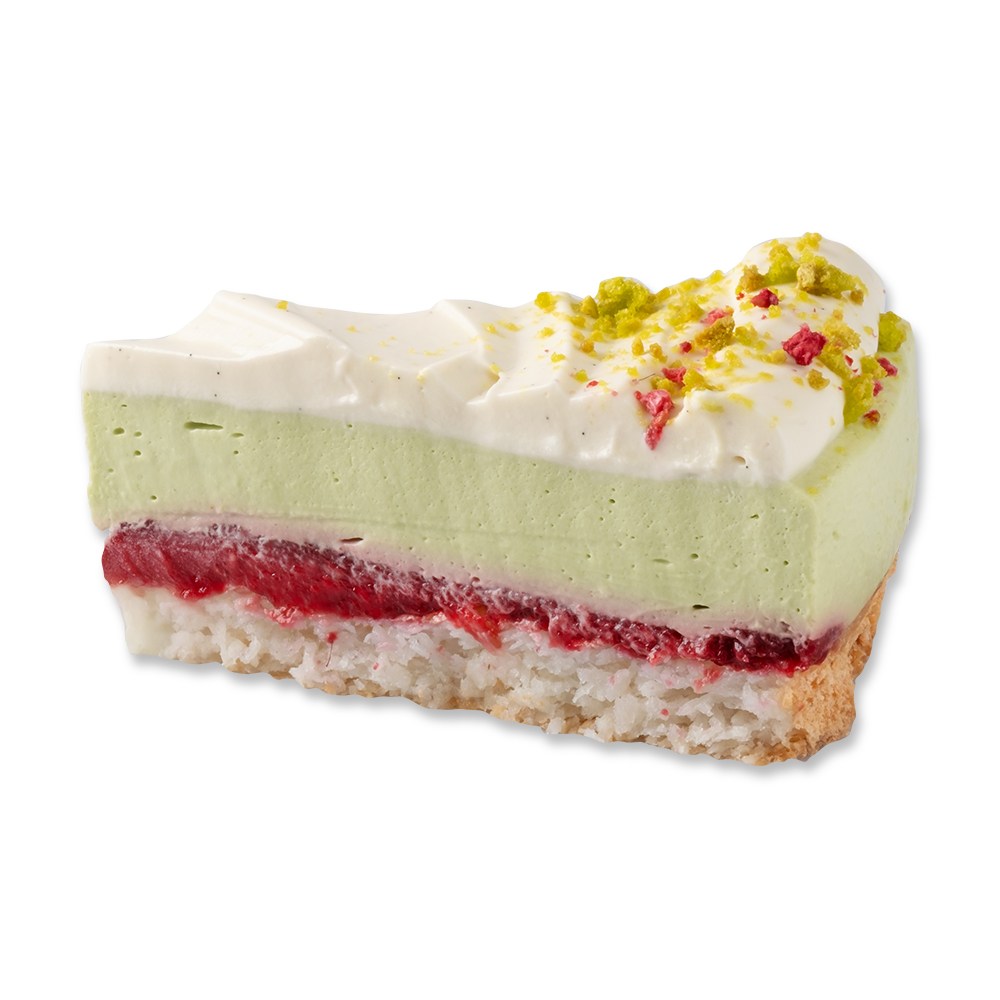 Matcha–malina–kokos cheesecake OLLIES