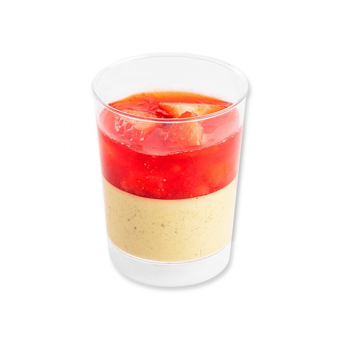 Pistáciová panna cotta s čerstvými jahodami